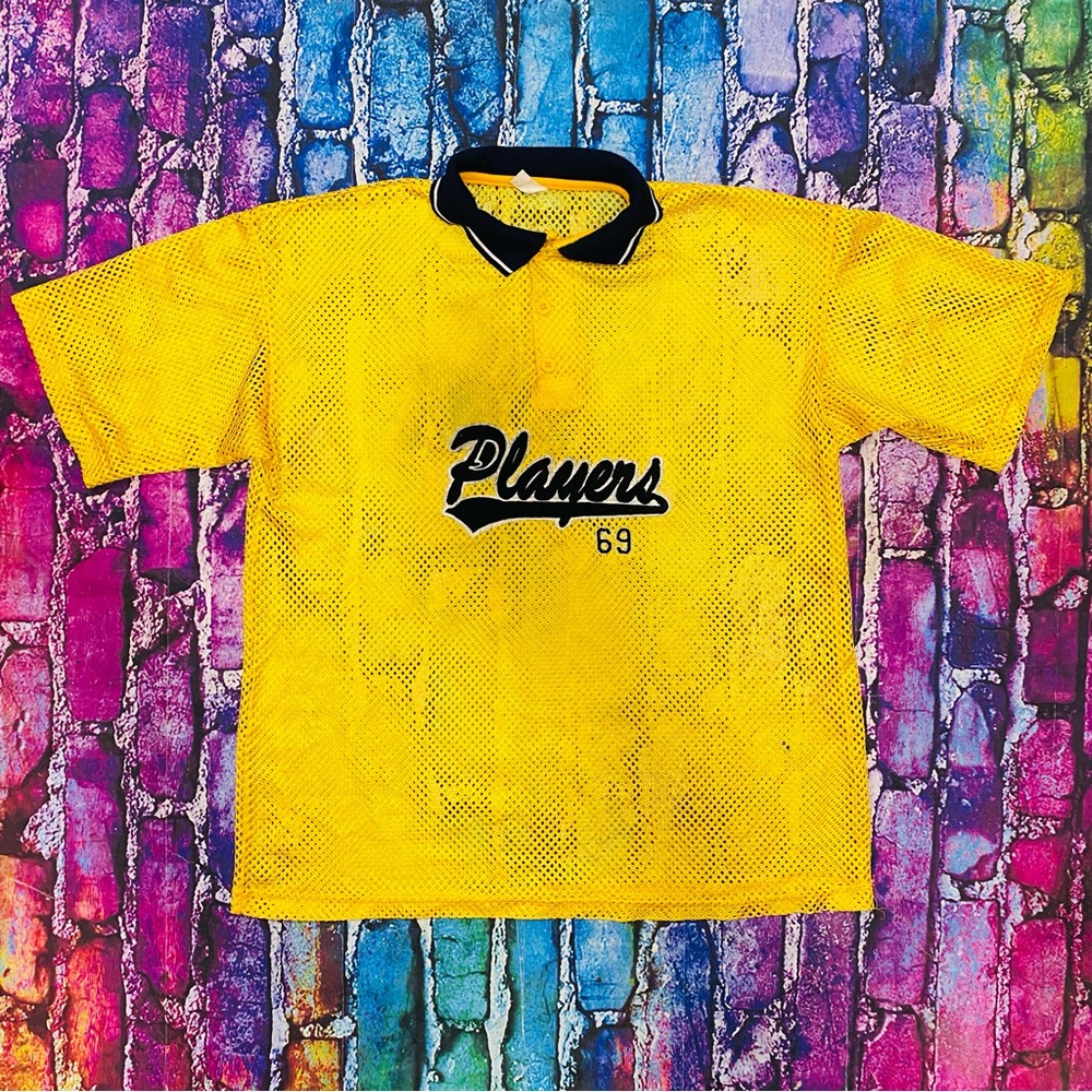 Vintage Playerz 69 mesh polo jersey shirt size Large